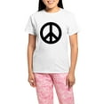thumbnail image 1 of CafePress - Black Peace Sign Women's Light Pajamas - Women's Short Sleeve Print T-Shirt and Pants Light Cotton Pajama Set, 1 of 7