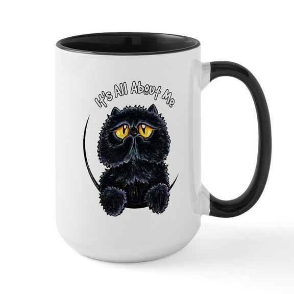 CafePress - Black Persian IAAM Large Mug - 15 oz Ceramic Large White Novelty Mug