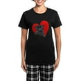 thumbnail image 1 of CafePress - Black Pug Heart Women's Dark Pajamas - Women's Short Sleeve Print T-Shirt and Pants Dark Cotton Pajama Set, 1 of 7