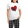 thumbnail image 1 of CafePress - Black Pug Heart Women's Light Pajamas - Women's Short Sleeve Print T-Shirt and Pants Light Cotton Pajama Set, 1 of 7