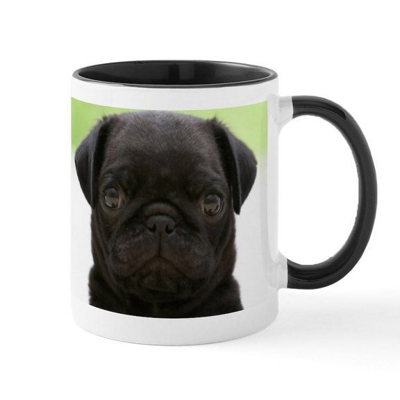 CafePress - Black Pug Mugs - 11 oz Ceramic Mug - Novelty Coffee Tea Cup