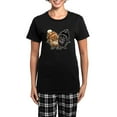 thumbnail image 1 of CafePress - Black Red Pomeranian Women's Dark Pajamas - Women's Short Sleeve Print T-Shirt and Pants Dark Cotton Pajama Set, 1 of 7