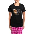 thumbnail image 1 of CafePress - Black Red Pomeranian Women's Dark Pajamas - Women's Short Sleeve Print T-Shirt and Pants Dark Cotton Pajama Set, 1 of 7