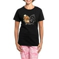 thumbnail image 1 of CafePress - Black Red Pomeranian Women's Dark Pajamas - Women's Short Sleeve Print T-Shirt and Pants Dark Cotton Pajama Set, 1 of 4