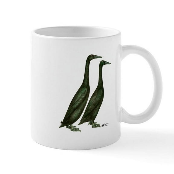 CafePress - Black Runner Ducks Mug - 11 oz Ceramic Mug - Novelty Coffee Tea Cup
