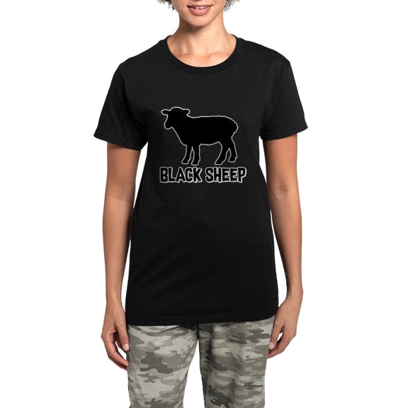 CafePress - Black Sheep Women's Dark Pajamas - Women's Short Sleeve Print T-Shirt and Pants Dark Cotton Pajama Set
