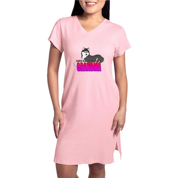CafePress - Black Siberian Husky Grandma - Women's Nightshirt
