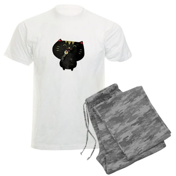 CafePress - Black Sushi Cat Pajamas - Men's Light Loose Fit Cotton Pajama Set