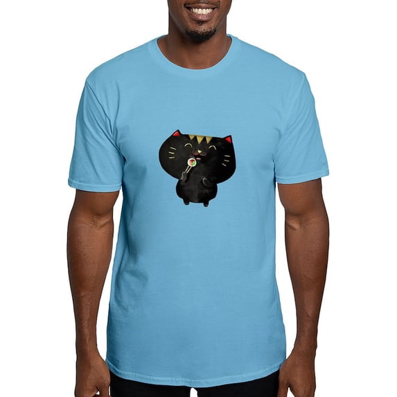 CafePress - Black Sushi Cat T Shirt - Fitted T-Shirt, Vintage Fit Soft Cotton Tee