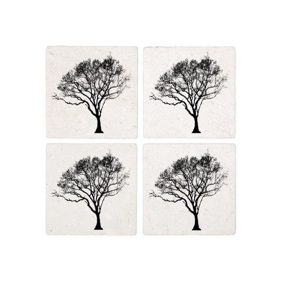 CafePress - Black Tree - Tile Coaster, Drink Coaster Set of 4