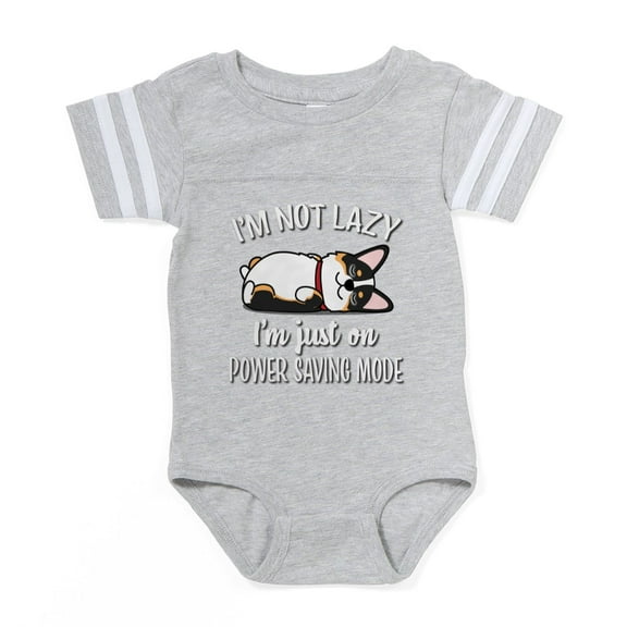 CafePress - Black Tricolor Corgi - Cute Infant Baby Football Bodysuit