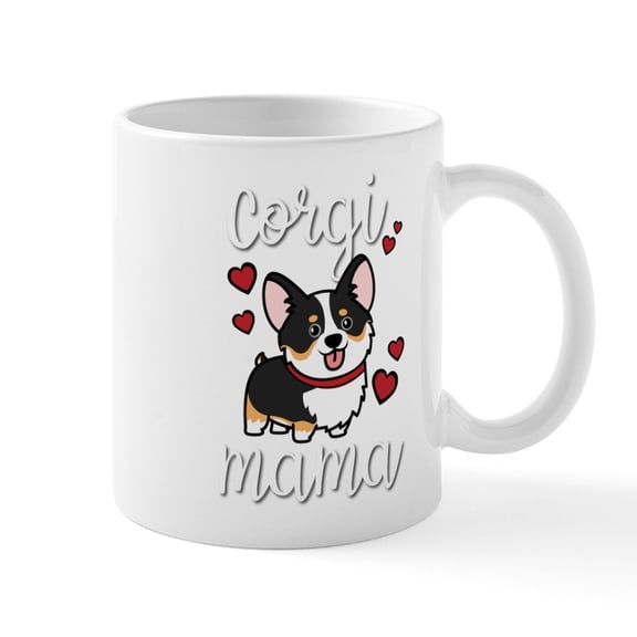 CafePress - Black Tricolor Corgi Mugs - 11 oz Ceramic Mug - Novelty Coffee Tea Cup