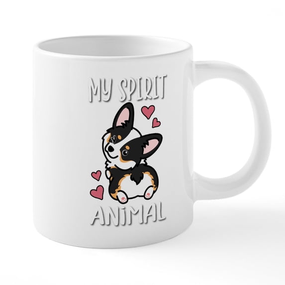 CafePress - Black Tricolor Corgi Mugs - 20 Oz White Ceramic Mega Mug