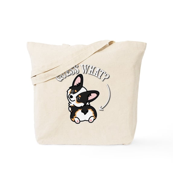 CafePress - Black Tricolor Corgi - Unisex Canvas Tote Bag, Beige, 1-Piece