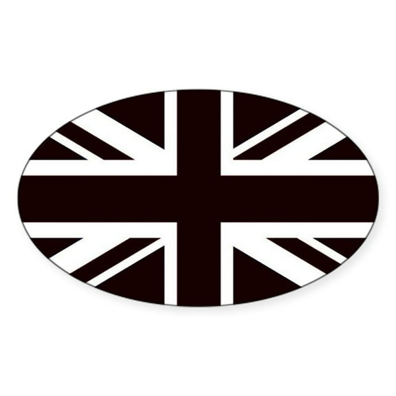 CafePress - Black Union Jack British Flag Sticker - Sticker (Oval)