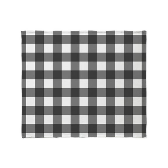 CafePress - Black White Buffalo Plaid Throw Blanket - Soft Fleece Throw Blanket, 50"x60" for All Ages