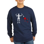 CafePress - Blackbeard Jolly Roger Long Sleeve Dark T Shirt - Long Sleeve Dark T-Shirt