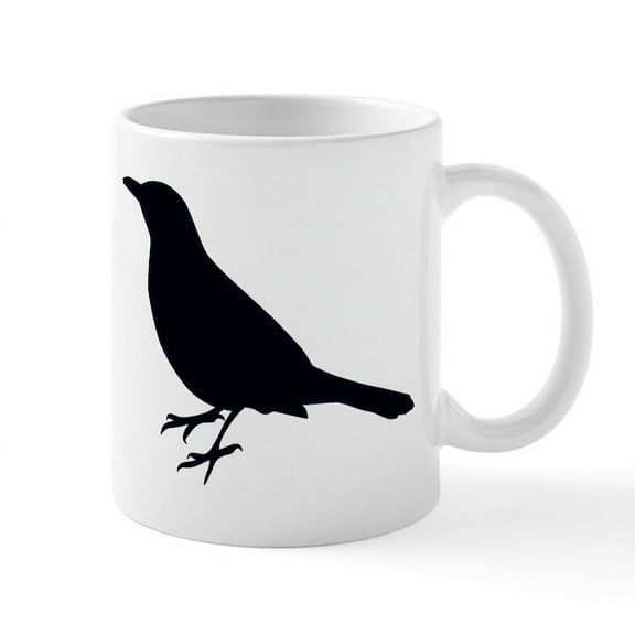 CafePress - Blackbird Silhouette Mugs - 11 oz Ceramic Mug - Novelty Coffee Tea Cup