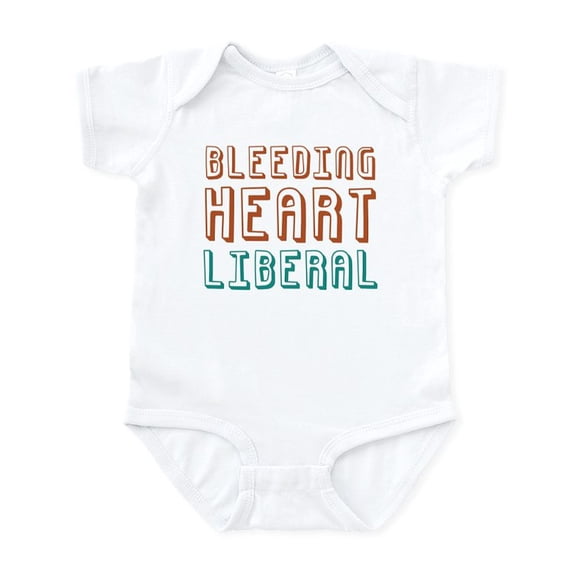 CafePress - Bleeding Heart Liberal Infant Bodysuit - Baby Light Bodysuit, Size Newborn - 24 Months