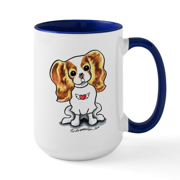 CafePress - Blenheim CKCS Rocker Large Mug - 15 oz Ceramic Large White Novelty Mug
