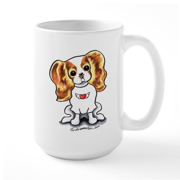 CafePress - Blenheim CKCS Rocker Large Mug - 15 oz Ceramic Large White Novelty Mug