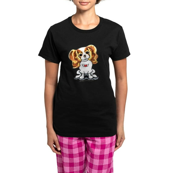 CafePress - Blenheim CKCS Rocker Women's Dark Pajamas - Women's Short Sleeve Print T-Shirt and Pants Dark Cotton Pajama Set