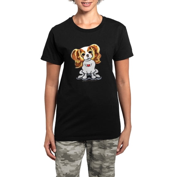 CafePress - Blenheim CKCS Rocker Women's Dark Pajamas - Women's Short Sleeve Print T-Shirt and Pants Dark Cotton Pajama Set