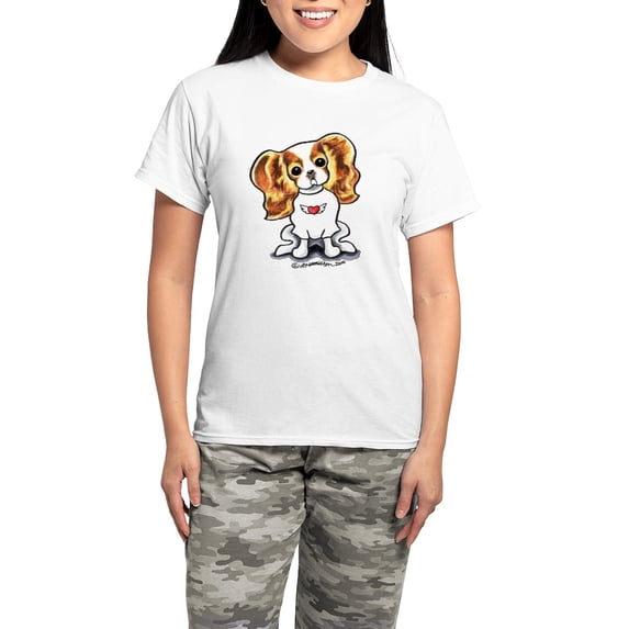 CafePress - Blenheim CKCS Rocker Women's Light Pajamas - Women's Short Sleeve Print T-Shirt and Pants Light Cotton Pajama Set