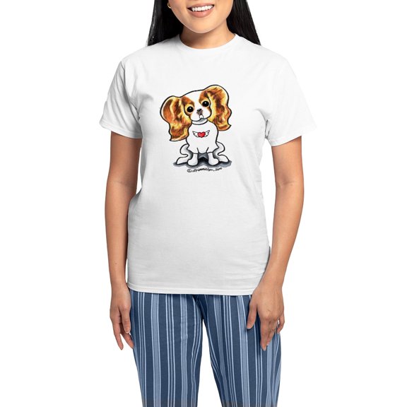 CafePress - Blenheim CKCS Rocker Women's Light Pajamas - Women's Short Sleeve Print T-Shirt and Pants Light Cotton Pajama Set