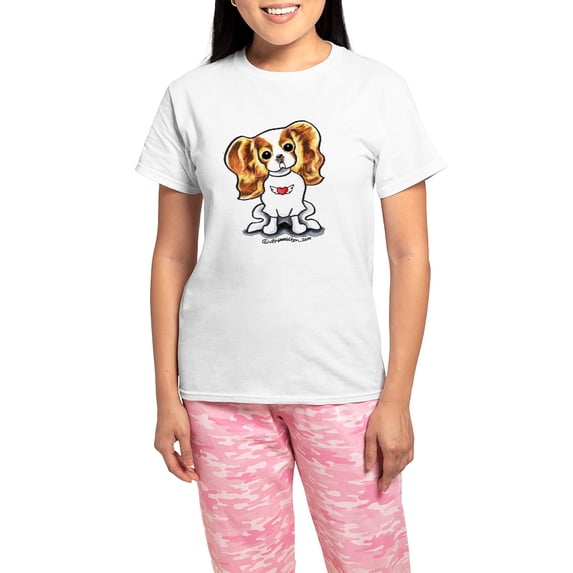 CafePress - Blenheim CKCS Rocker Women's Light Pajamas - Women's Short Sleeve Print T-Shirt and Pants Light Cotton Pajama Set