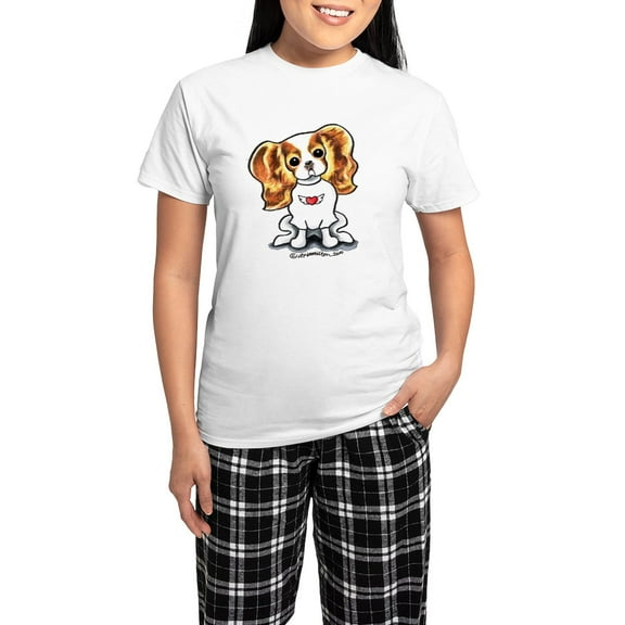CafePress - Blenheim CKCS Rocker Women's Light Pajamas - Women's Short Sleeve Print T-Shirt and Pants Light Cotton Pajama Set