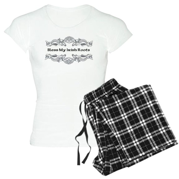 CafePress - Bless My Irish Roots Women's Light Pajamas - Women's Short Sleeve Print T-Shirt and Pants Light Cotton Pajama Set