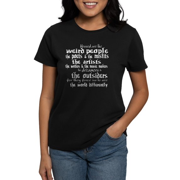 CafePress - Blessed Are The Weird Women's Dark T Shirt - Women's Traditional Fit Dark T-Shirt