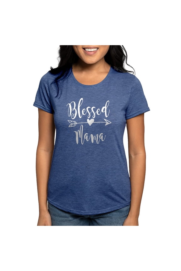 - Blessed Mama White T Shirt - Womens Tri-blend T-Shirt