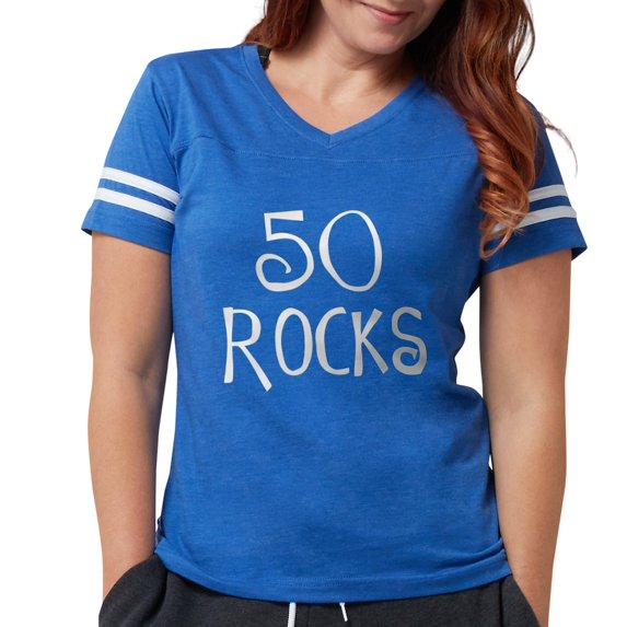 CafePress - Blk 50_Rocks_Blk T Shirt - Womens Football Shirt
