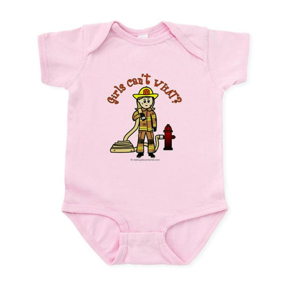 CafePress - Blonde Firefighter Girl Infant Bodysuit - Baby Light Bodysuit, Size Newborn - 24 Months