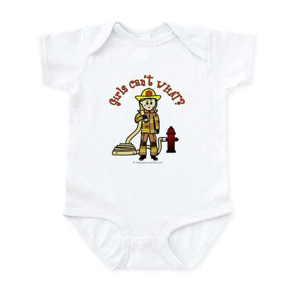 CafePress - Blonde Firefighter Girl Infant Bodysuit - Baby Light Bodysuit, Size Newborn - 24 Months
