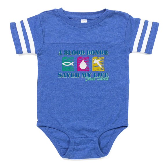 CafePress - Blood Donor Saved Cl - Cute Infant Baby Football Bodysuit