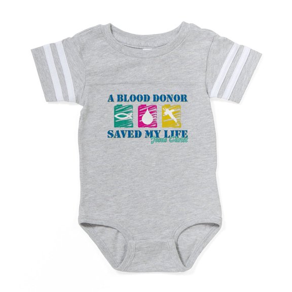CafePress - Blood Donor Saved Cl - Cute Infant Baby Football Bodysuit