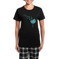 thumbnail image 1 of CafePress - Blowing Dandelion Aqua Women's Dark Pajamas - Women's Short Sleeve Print T-Shirt and Pants Dark Cotton Pajama Set, 1 of 7