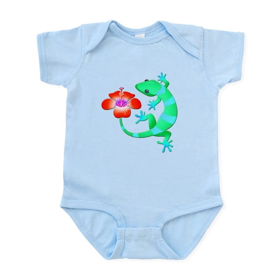 CafePress - Blue And Green Jungle Lizard With Orange Body Suit - Baby Light Bodysuit, Size Newborn - 24 Months