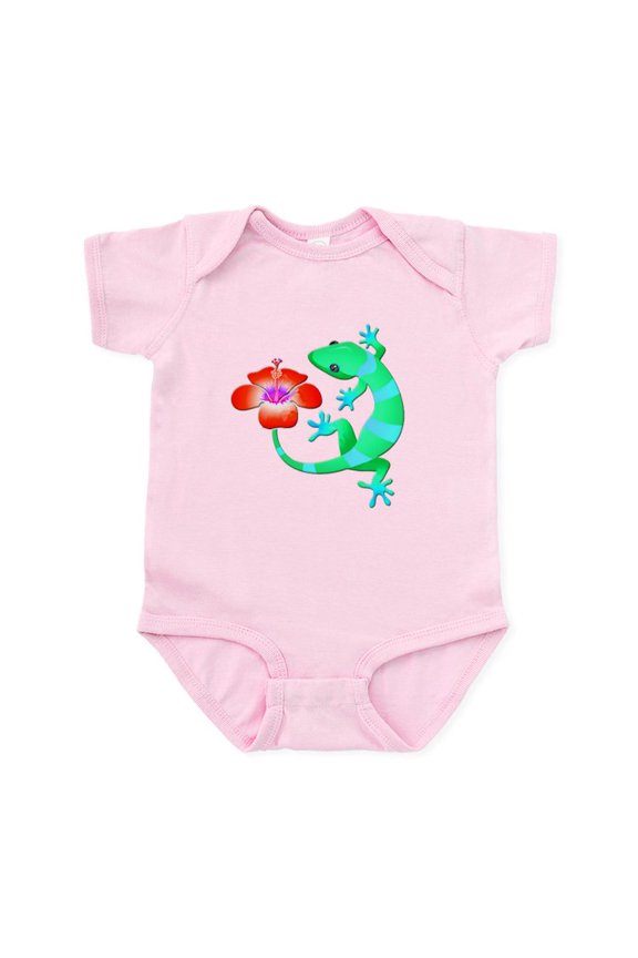 - Blue And Green Jungle Lizard With Orange Body Suit - Baby Light Bodysuit, Size Newborn - 24 Months