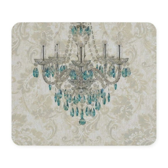 CafePress - Blue Chandelier Damask Mousepad - Non-slip Rubber Mousepad, Gaming Mouse Pad