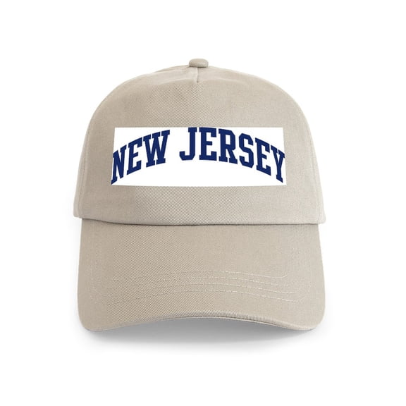 CafePress - Blue Classic New Jersey Cap - Adjustable 100% Brushed Unisex Casual Cotton Baseball Cap, Beige, 1