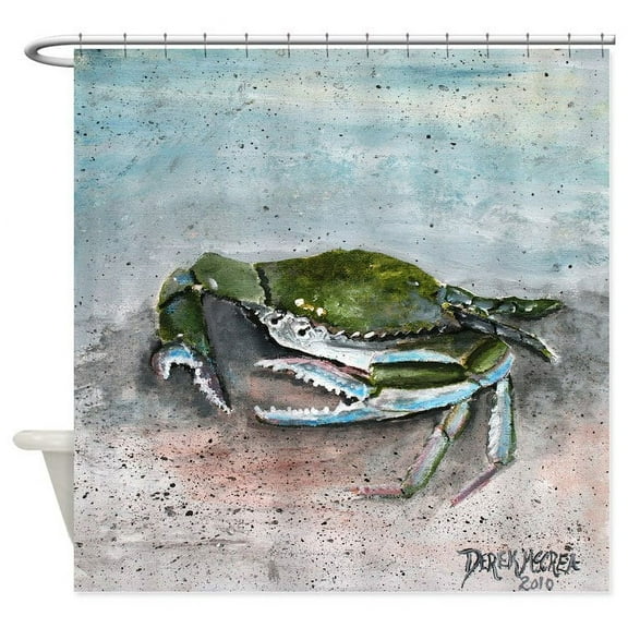 CafePress - Blue Crab Acrylic Painting - Unique Fabric Shower Curtain 70" x 72"