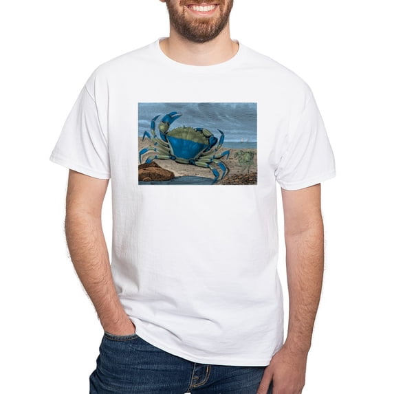 CafePress - Blue Crabs T Shirt - Men's White Classic Cotton T-Shirts