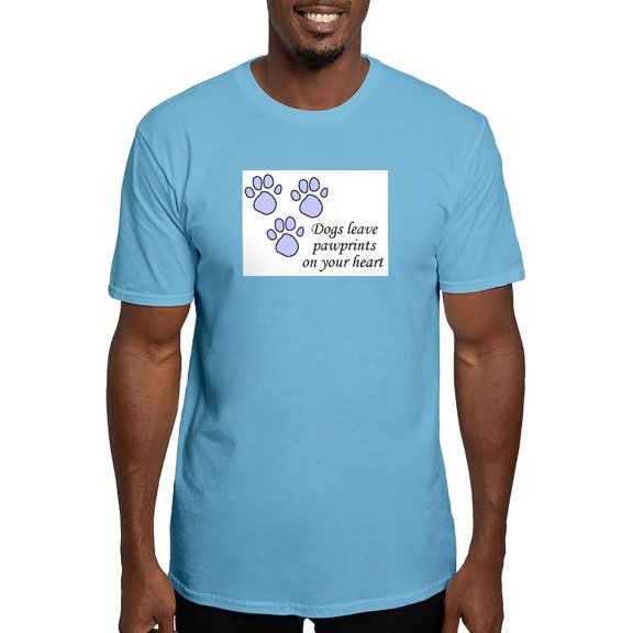 CafePress - Blue Dogs Leave Pawprints On Your Heart Fitted T S - Fitted T-Shirt, Vintage Fit Soft Cotton Tee