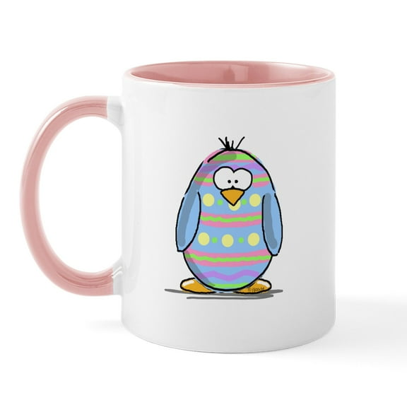 CafePress - Blue Easter Egg Penguin Mug - 11 oz Ceramic Mug - Novelty Coffee Tea Cup