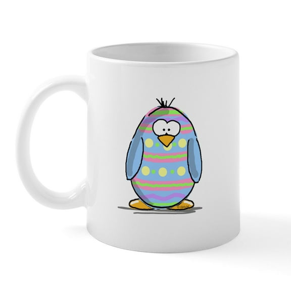 CafePress - Blue Easter Egg Penguin Mug - 11 oz Ceramic Mug - Novelty Coffee Tea Cup