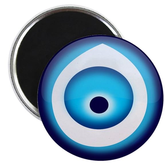 CafePress - Blue Evil Eye Magnets - 2.25" Round Magnet, Refrigerator Magnet, Button Magnet Style